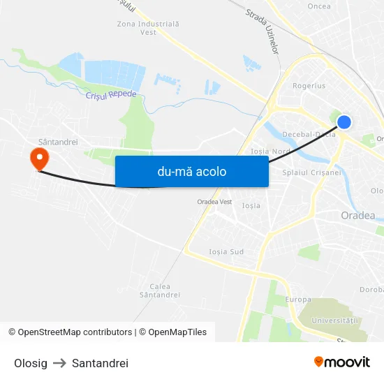 Harta de Olosig către Santandrei