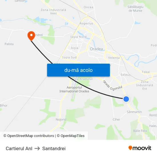 Harta de Cartierul A.N.L. către Santandrei