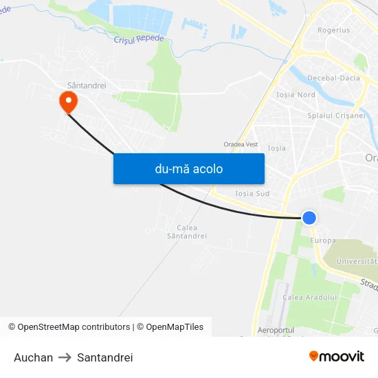 Harta de Auchan către Santandrei