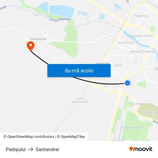 Harta de Padișului către Santandrei