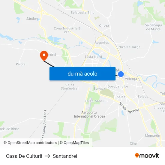 Harta de Casa De Cultură către Santandrei