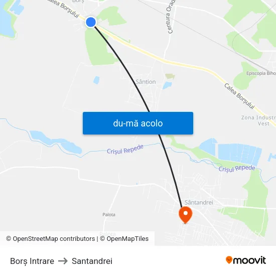 Harta de Borș Intrare către Santandrei