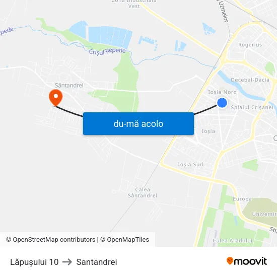 Harta de Lăpușului 10 către Santandrei