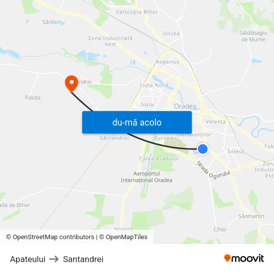 Harta de Apateului către Santandrei