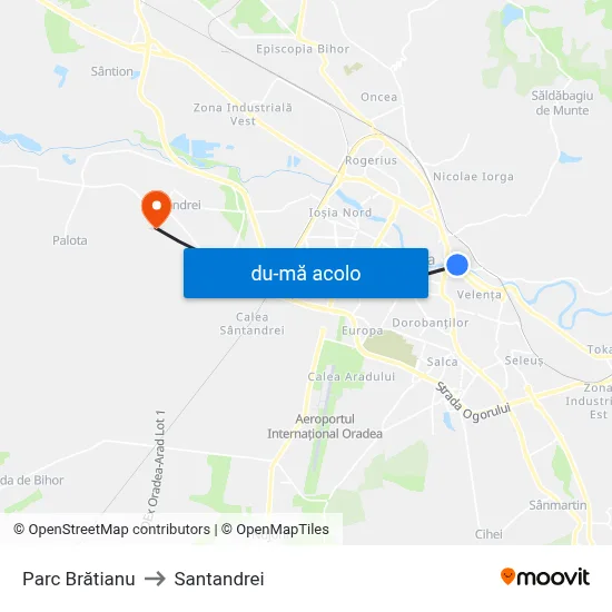 Harta de Parc Brătianu către Santandrei