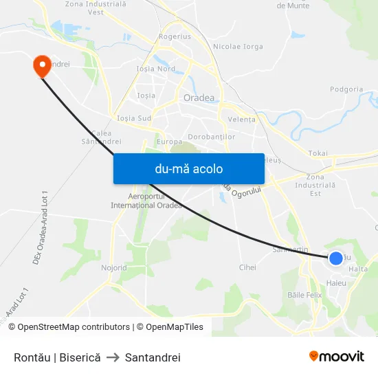Harta de Rontău | Biserică către Santandrei