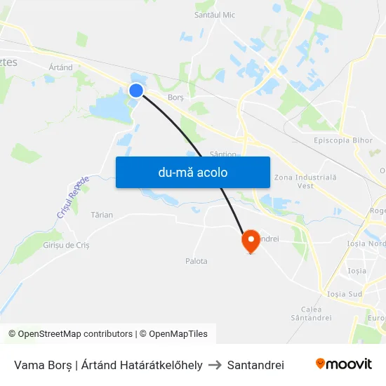 Harta de Vama Borș | Ártánd Határátkelőhely către Santandrei