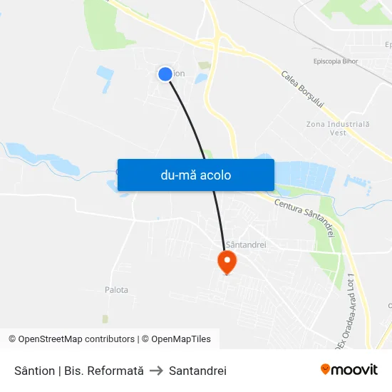 Harta de Sântion | Bis. Reformată către Santandrei
