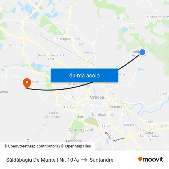 Harta de Săldăbagiu De Munte | Nr. 107a către Santandrei