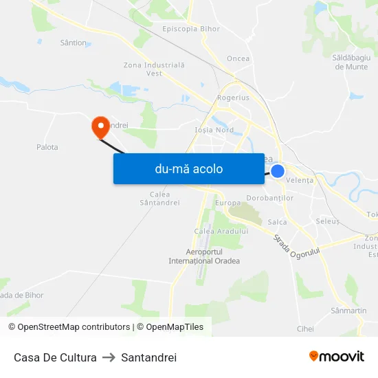 Harta de Casa De Cultura către Santandrei