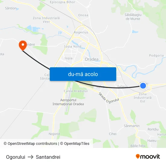 Harta de Ogorului către Santandrei