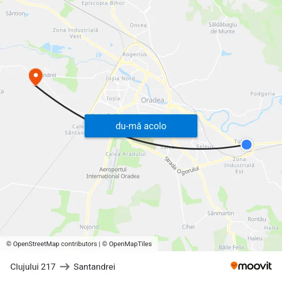 Harta de Clujului 217 către Santandrei