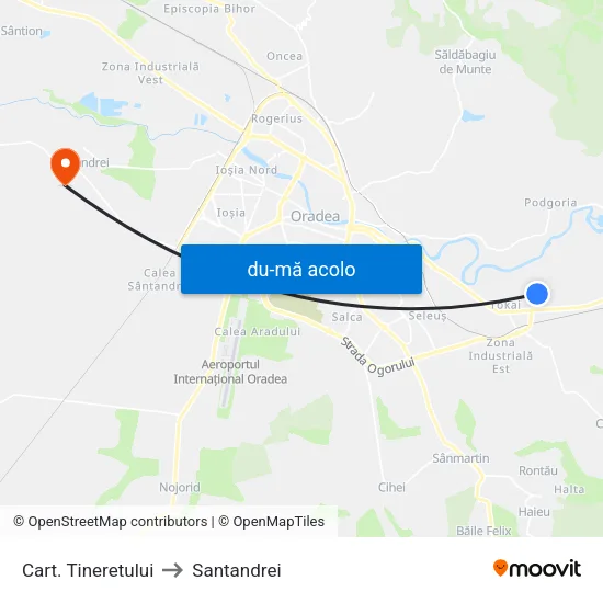 Harta de Cart. Tineretului către Santandrei