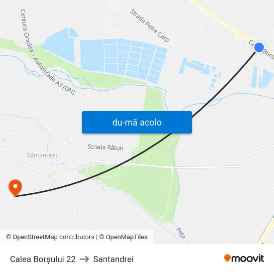 Harta de Calea Borșului 22 către Santandrei