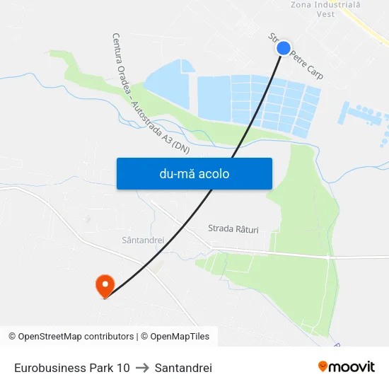 Harta de Eurobusiness Park 10 către Santandrei