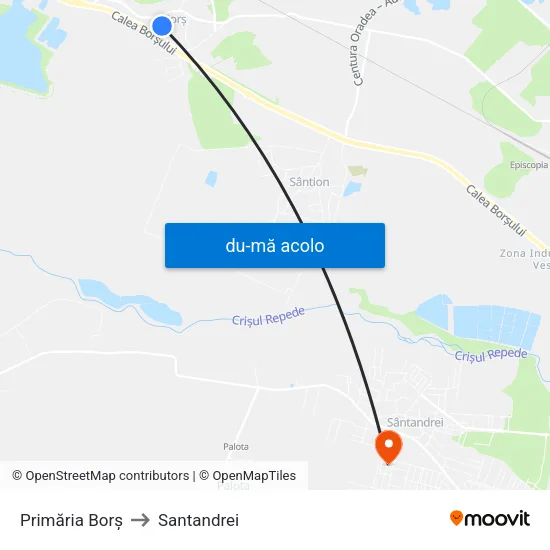 Harta de Borș | Primărie către Santandrei