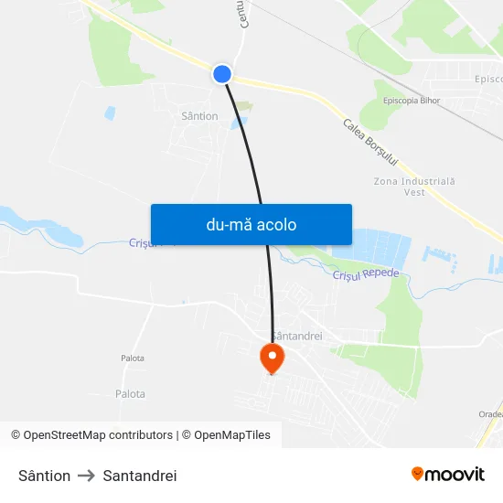 Harta de Sântion către Santandrei