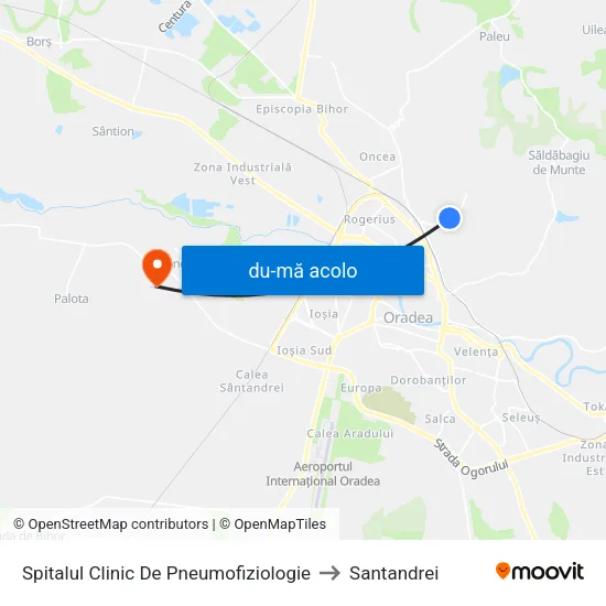 Harta de Spitalul Clinic De Pneumofiziologie către Santandrei