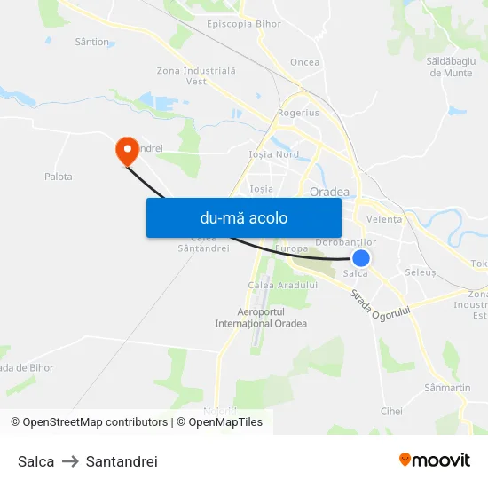 Harta de Salca către Santandrei