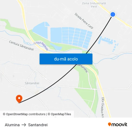 Harta de Alumina către Santandrei