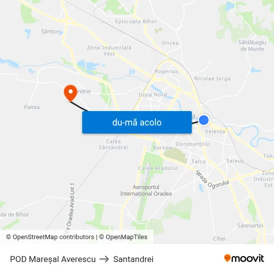 Harta de POD Mareșal Averescu către Santandrei