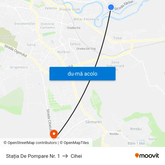 Harta de Stația De Pompare Nr. 1 către Cihei