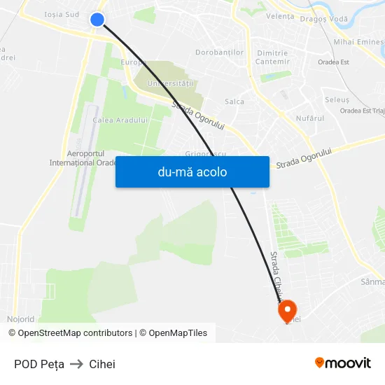 Harta de POD Peța către Cihei