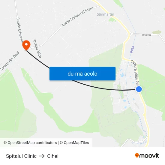 Harta de Spitalul Clinic către Cihei