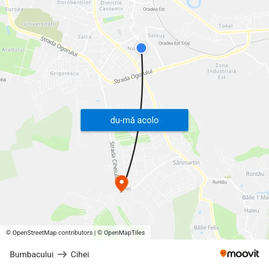 Harta de Bumbacului către Cihei