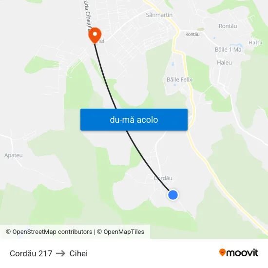 Harta de Cordău 217 către Cihei