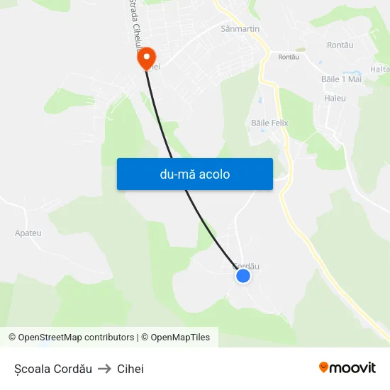 Harta de Cordău | Școală către Cihei