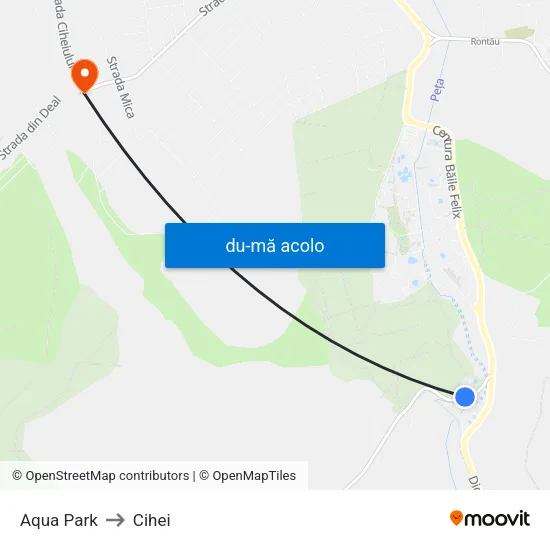 Harta de Băile Felix | Aqua Park către Cihei