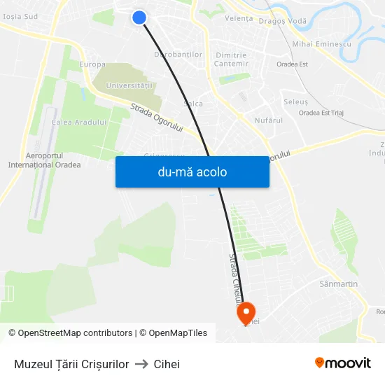 Harta de Muzeul Țării Crișurilor către Cihei