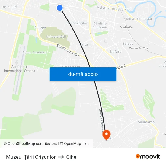 Harta de Muzeul Țării Crișurilor către Cihei