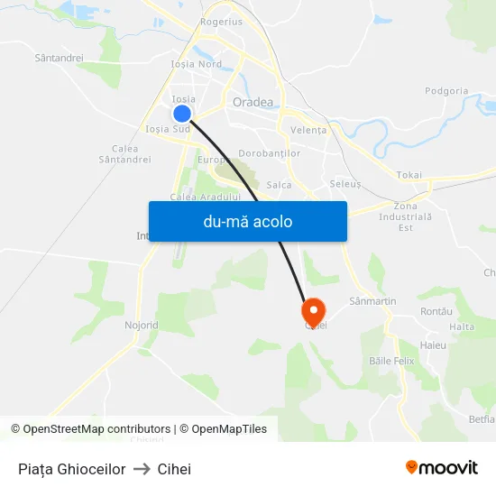 Harta de Piața Ghioceilor către Cihei