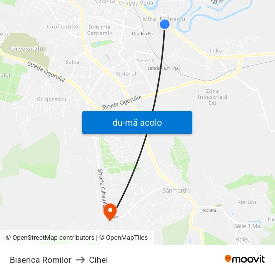 Harta de Biserica Romilor către Cihei