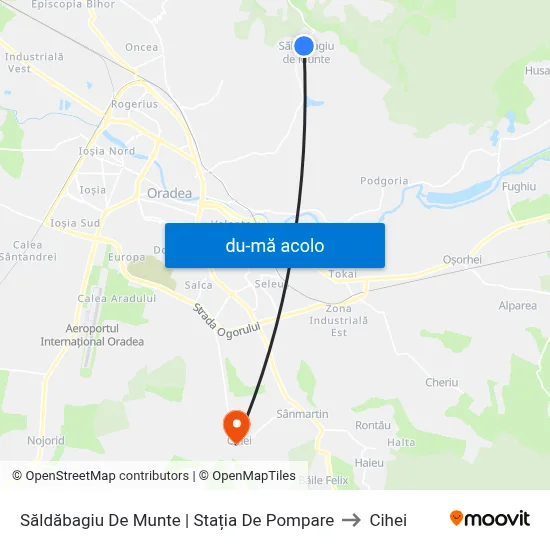 Harta de Săldăbagiu De Munte | Stația De Pompare către Cihei