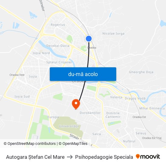 Harta de Autogara Ștefan Cel Mare către Psihopedagogie Speciala