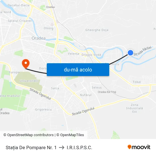 Harta de Stația De Pompare Nr. 1 către I.R.I.S.P.S.C.