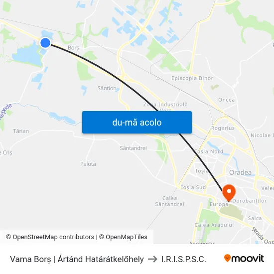 Harta de Vama Borș | Ártánd Határátkelőhely către I.R.I.S.P.S.C.