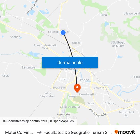 Harta de Matei Corvin 149 către Facultatea De Geografie Turism Si Sport