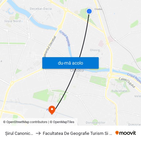 Harta de Șirul Canonicilor către Facultatea De Geografie Turism Si Sport