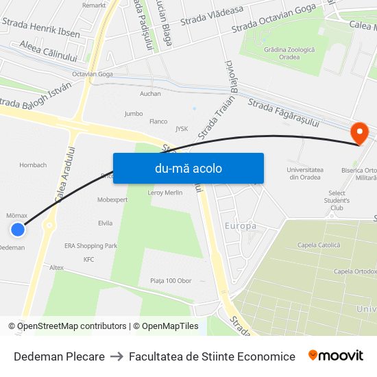 Harta de Dedeman Plecare către Facultatea de Stiinte Economice