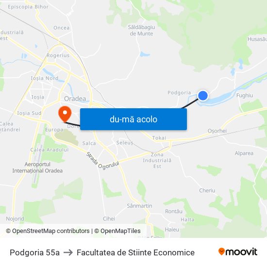 Harta de Podgoria 55a către Facultatea de Stiinte Economice