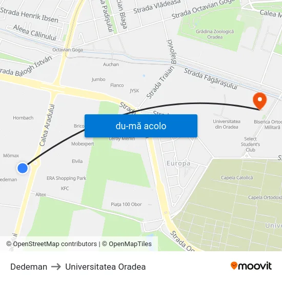 Harta de Dedeman către Universitatea Oradea