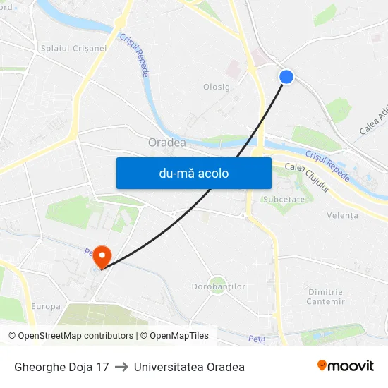 Harta de Gheorghe Doja 17 către Universitatea Oradea
