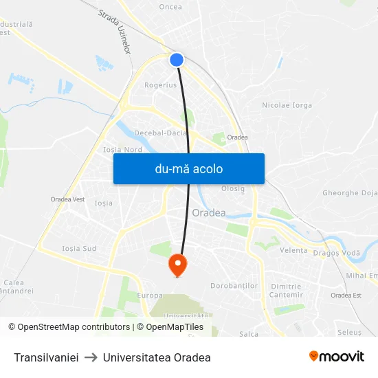 Harta de Transilvaniei către Universitatea Oradea