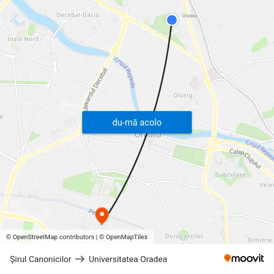 Harta de Șirul Canonicilor către Universitatea Oradea