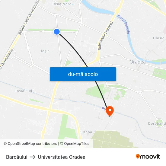 Harta de Barcăului către Universitatea Oradea