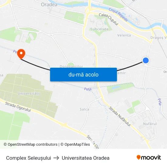 Harta de Complex Seleușului către Universitatea Oradea